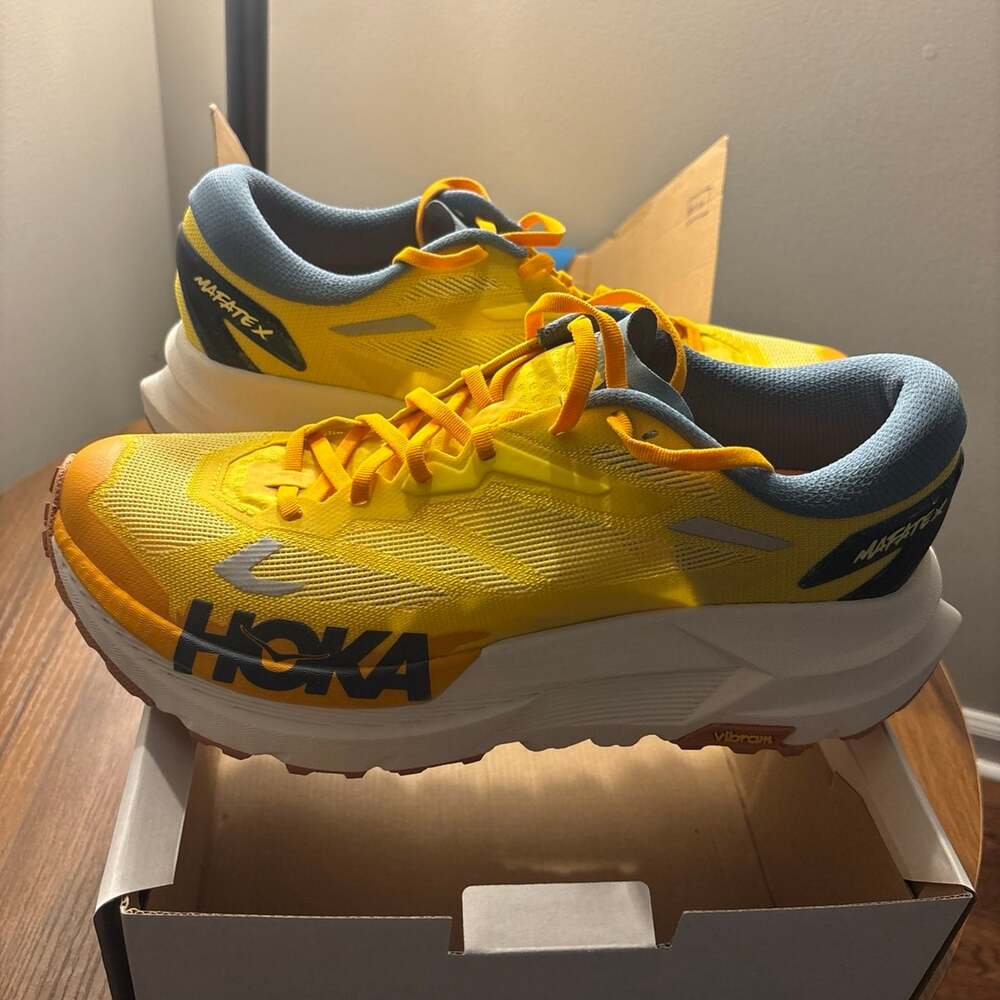 Hoka Men's Mafate X Yellow Trail Running Shoes Size 12.5 Brand New